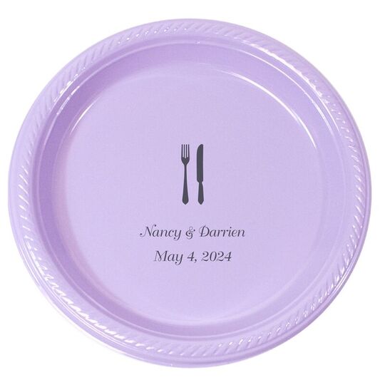 Personalized Plastic Fork and Knife Plates